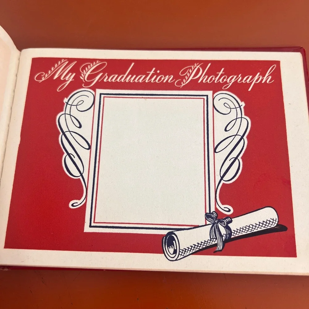 Vintage Red Autograph Book Schoolday Memories Unused Mid Century School Keepsake